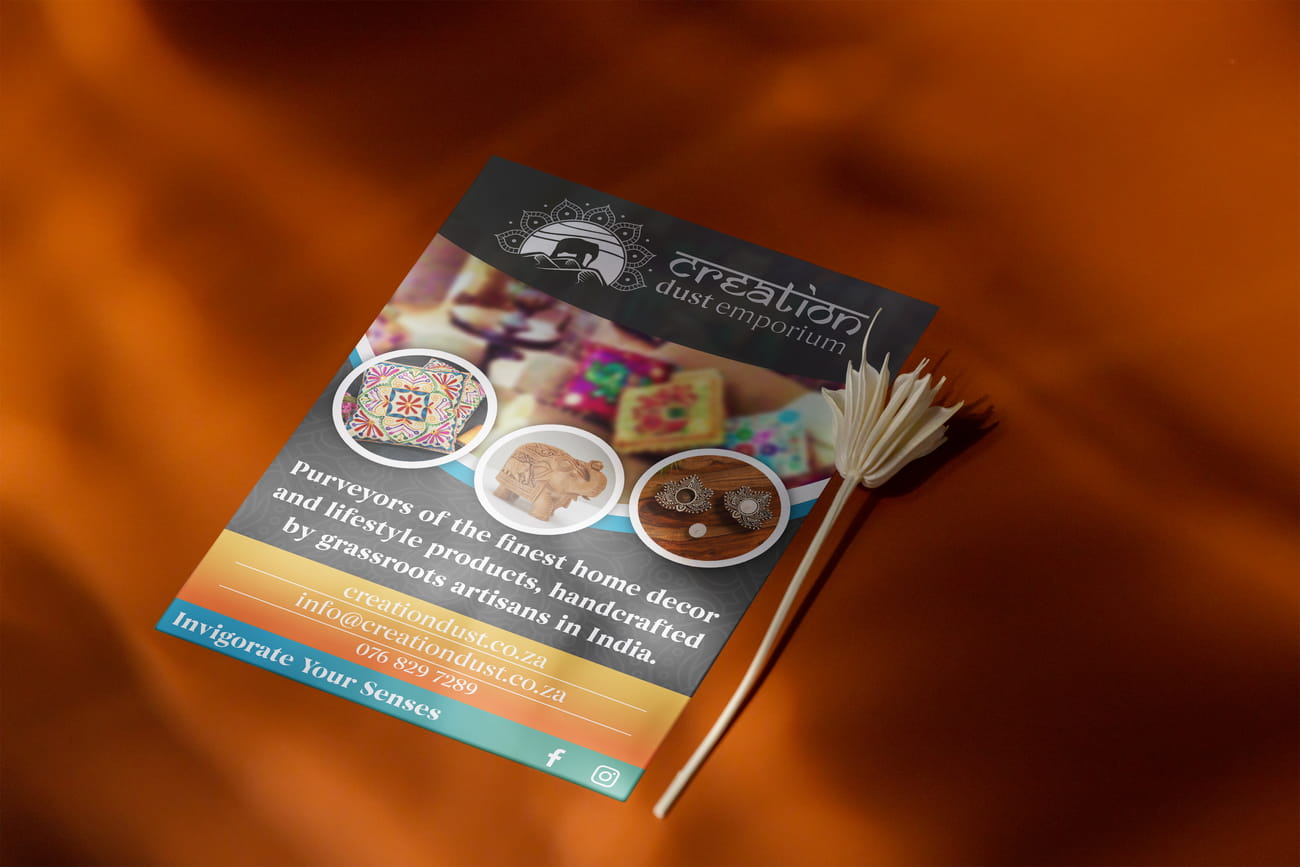 Creation dust flyer design mock opt